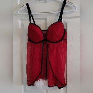Red and black lingerie